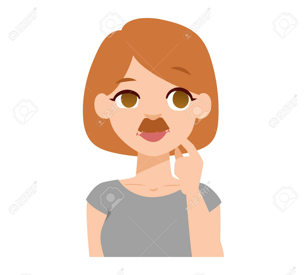 Beard And Mustache Funny Oman Emoji Face Icon And Woman Emoji Royalty Free Cliparts Vectors And Stock Illustration Image