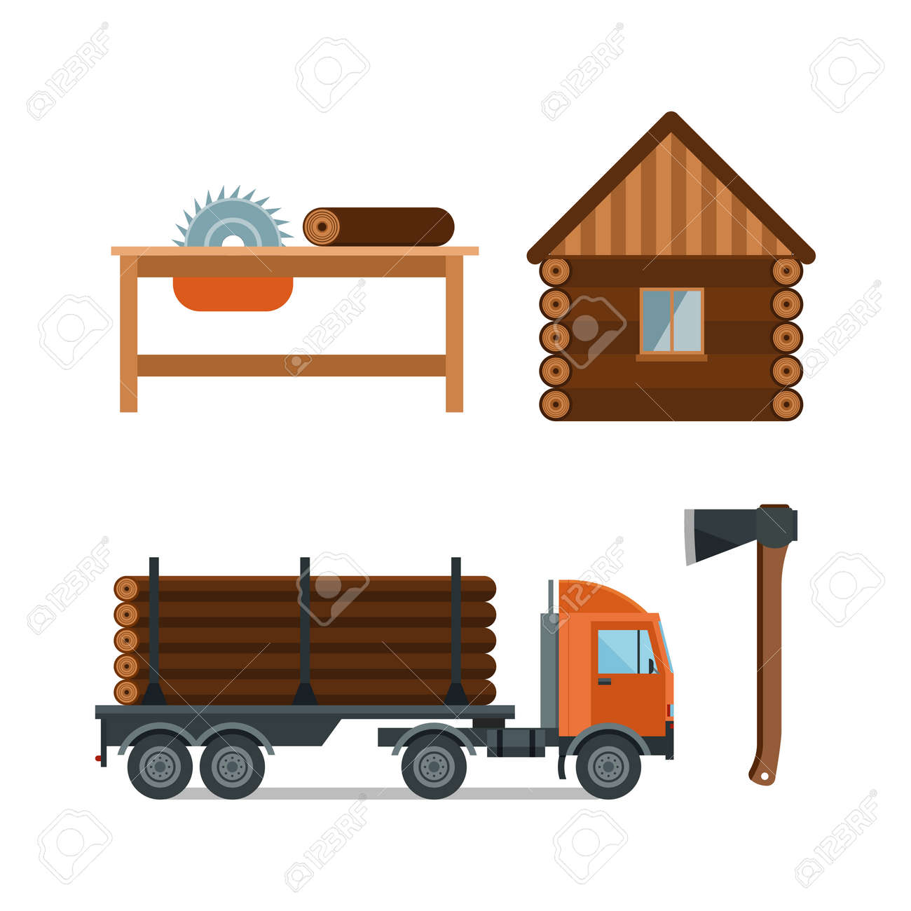 Woodworking Cartoon Tools Icons Vector Illustration Stock Woodworking Cartoon Tools Icons Vector Illustration Stock