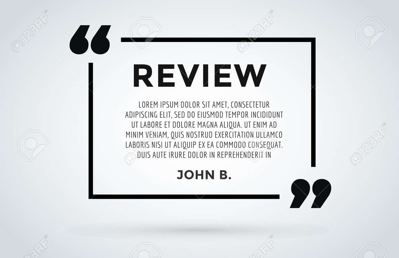 website review quote citation blank template vector icon comment customer review template