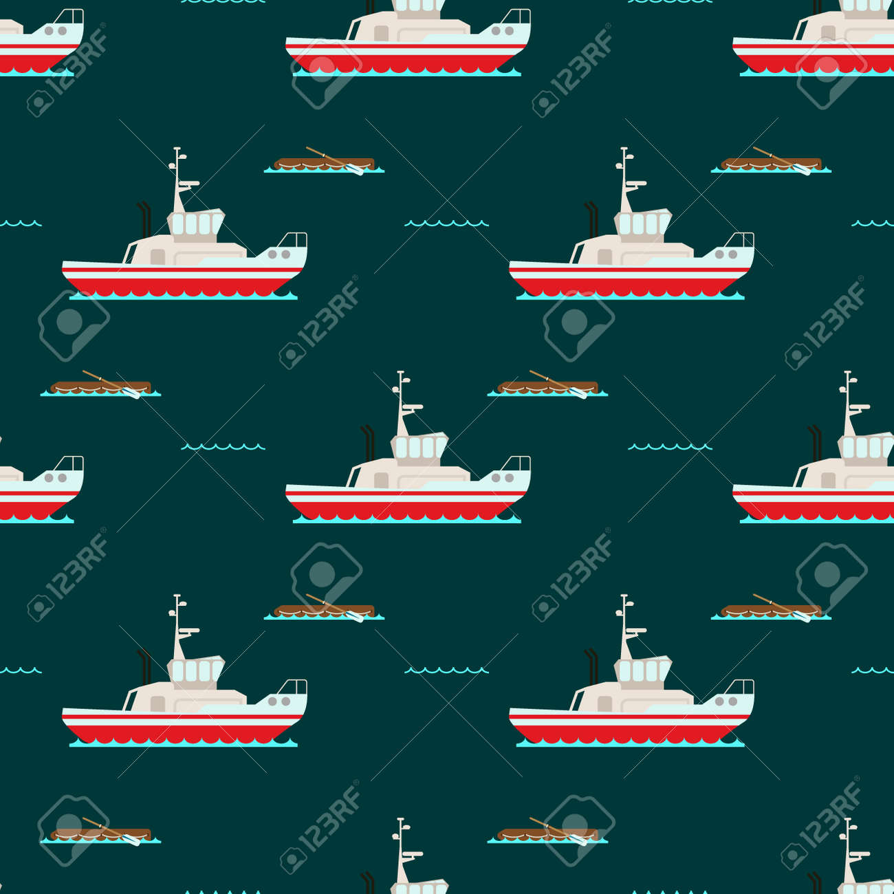 船クルーザー ボート パターン のイラスト素材 ベクタ Image