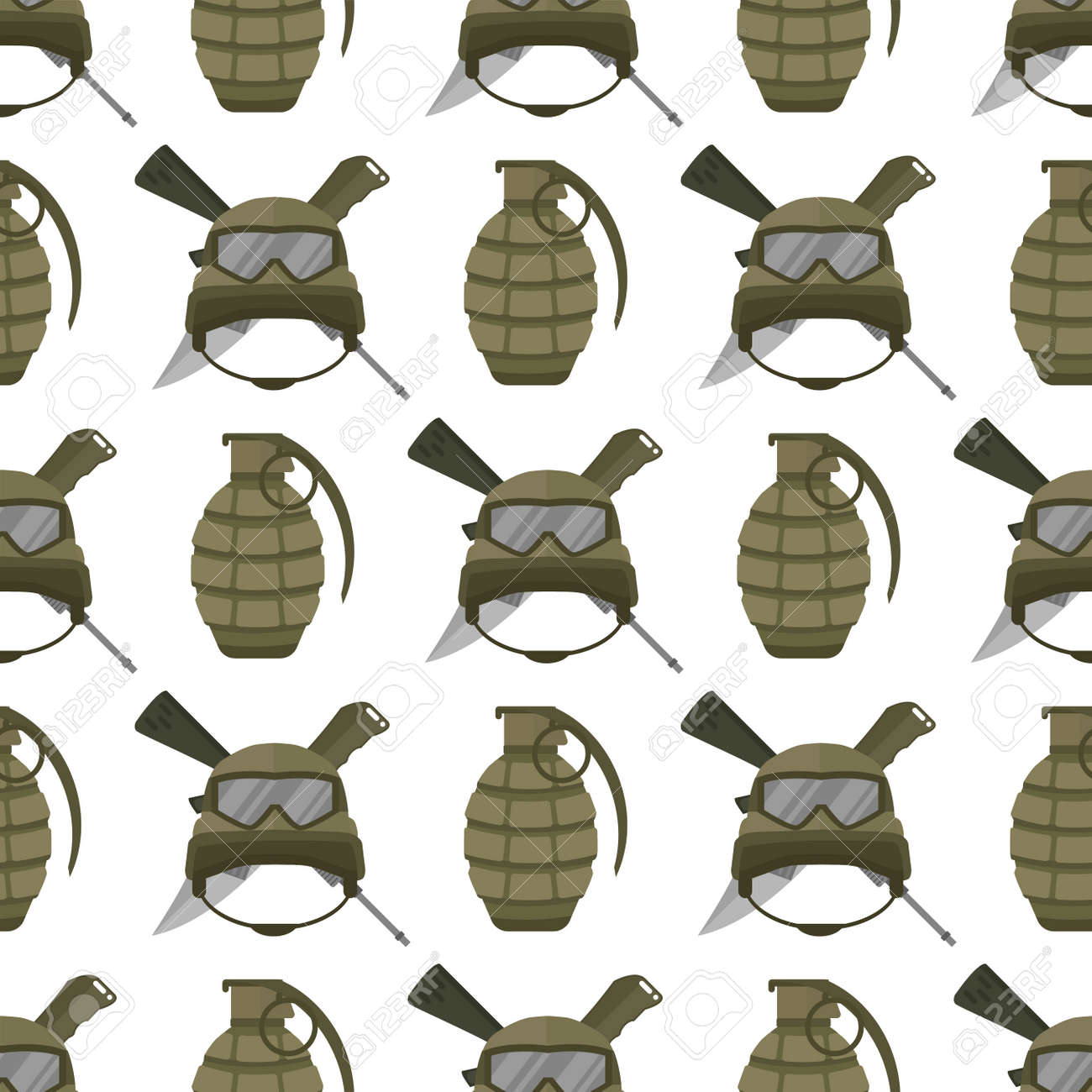 ミリタリーな迷彩ヘルメット軍隊保護パターン のイラスト素材 ベクタ Image