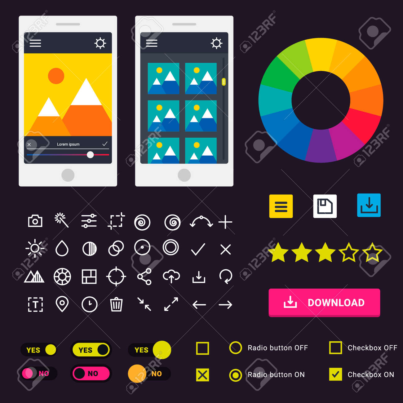 user interface vector phone laptop tab device mobile app indicators