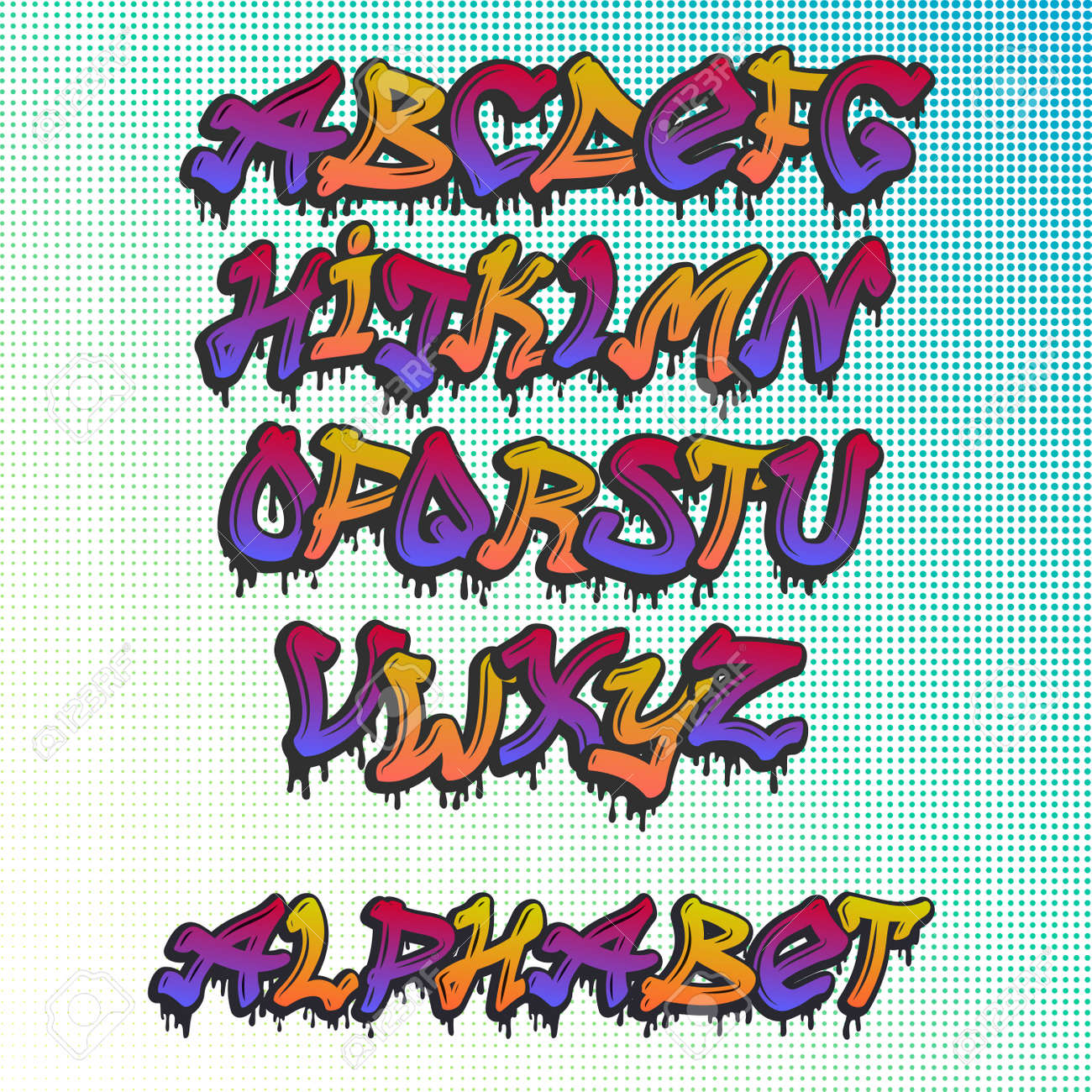 Graffiti Alphabet Vector Hand Drawn Grunge Font Paint Symbol Royalty Free Cliparts Vectors And Stock Illustration Image 96761554