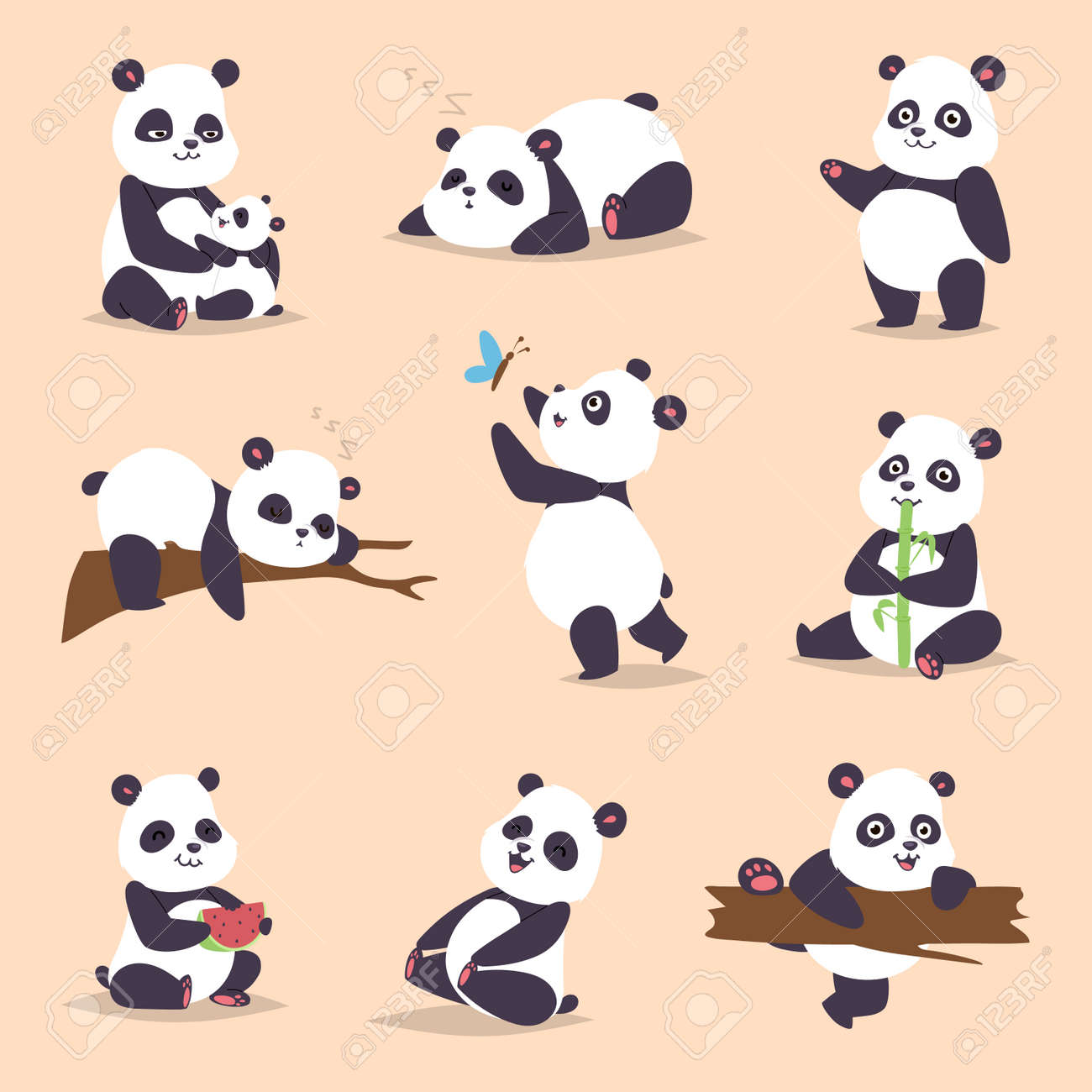 Panda Cartoon Character Royalty Free Cliparts Vectors And Stock Illustration Image