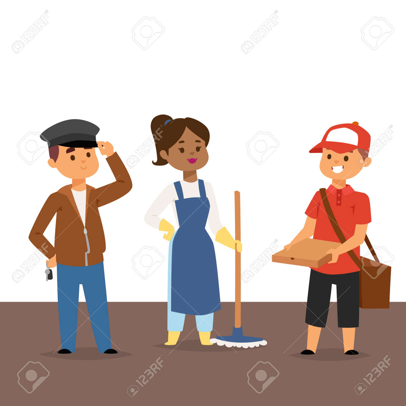 people part time job professions vector set characters temporary