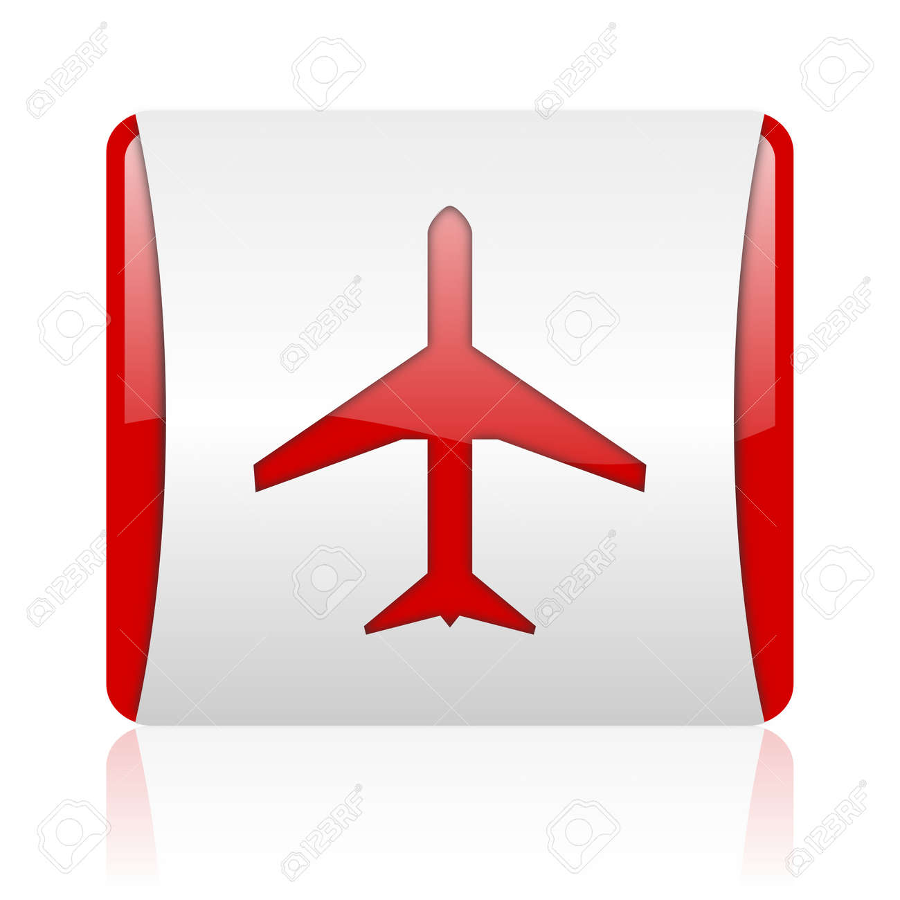 Airplane Red And White Square Web Glossy Icon Stock Photo Picture And Royalty Free Image Image 18475243 123rf