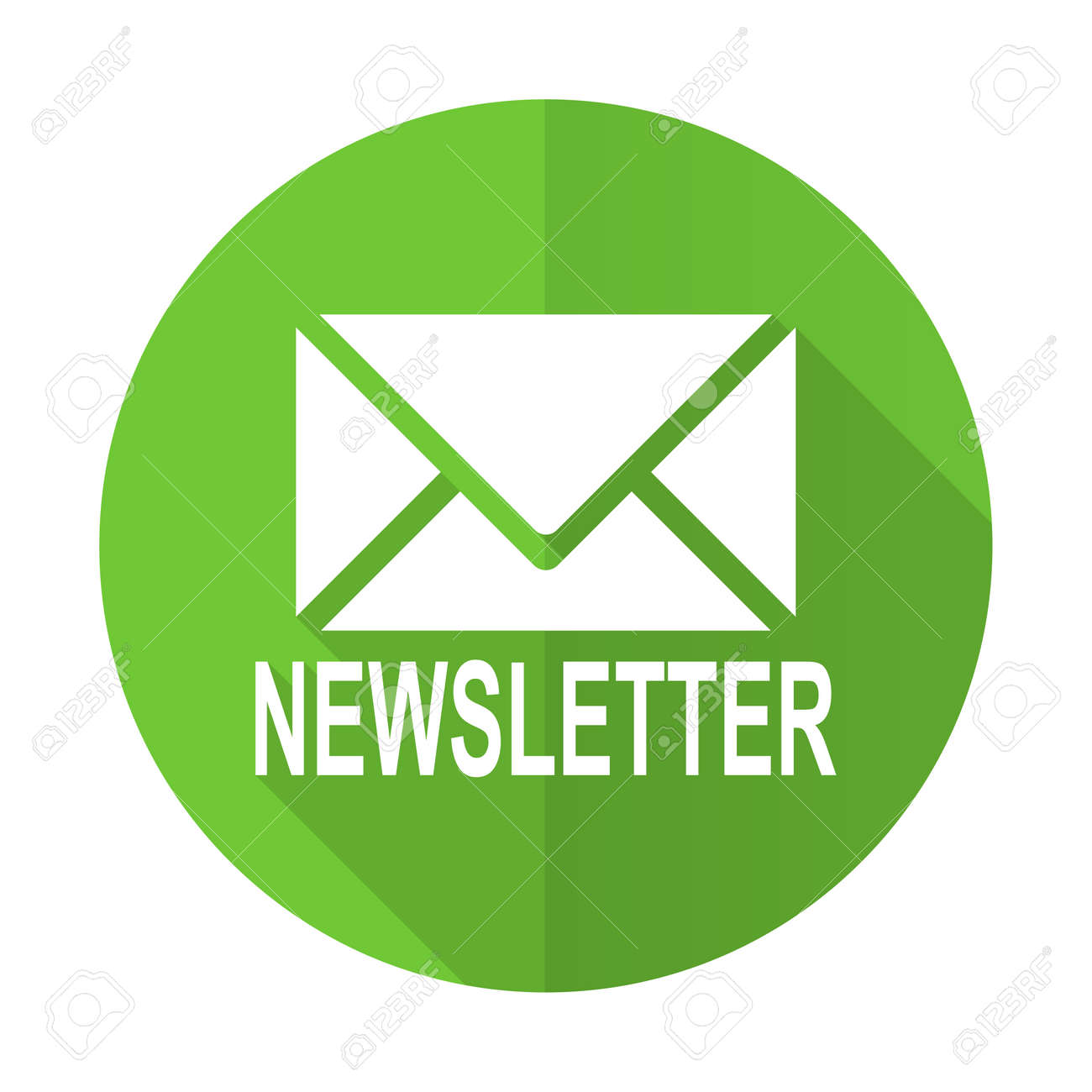 Newsletter Green Flat Icon Stock Photo Picture And Royalty Free Image Image