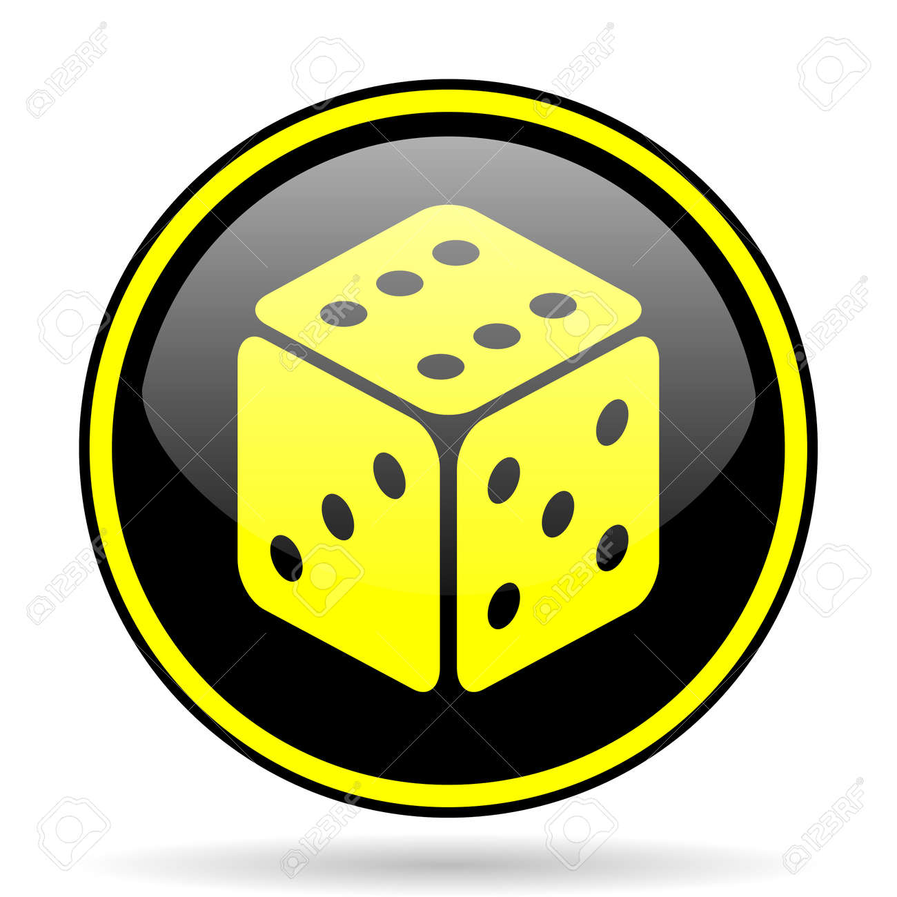 ゲームの黒と黄色のモダンな光沢があるウェブ アイコン の写真素材 画像素材 Image