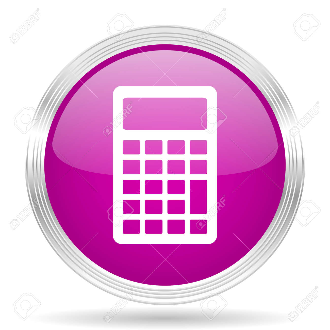 電卓ピンクのモダンな Web デザイン光沢のある丸いアイコン の写真素材 画像素材 Image