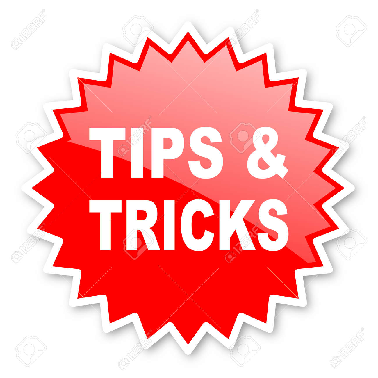 tips tricks red tag sticker label star stamp banner