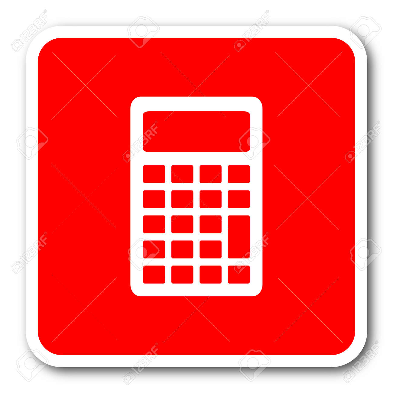 calculator red square simple