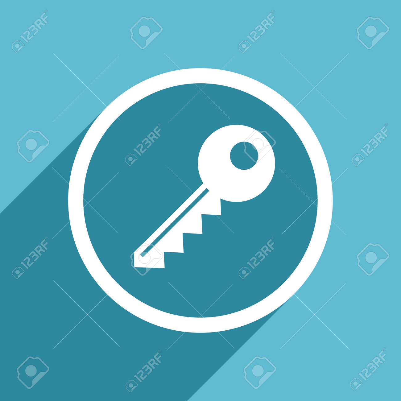 鍵のアイコン ブルー フラットなデザイン アイコン Web およびモバイル アプリの設計図 の写真素材 画像素材 Image