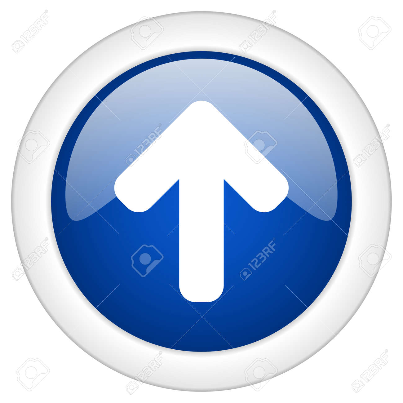 Up Arrow Icon, Circle Blue Glossy Internet Button, Web And Mobile App  Illustration Stock Photo, Picture And Royalty Free Image. Image 57577342.