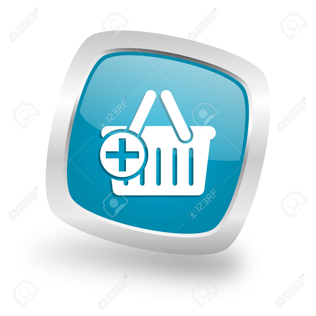 四角光沢のあるクローム銀金属 Web アイコンをカートします の写真素材 画像素材 Image