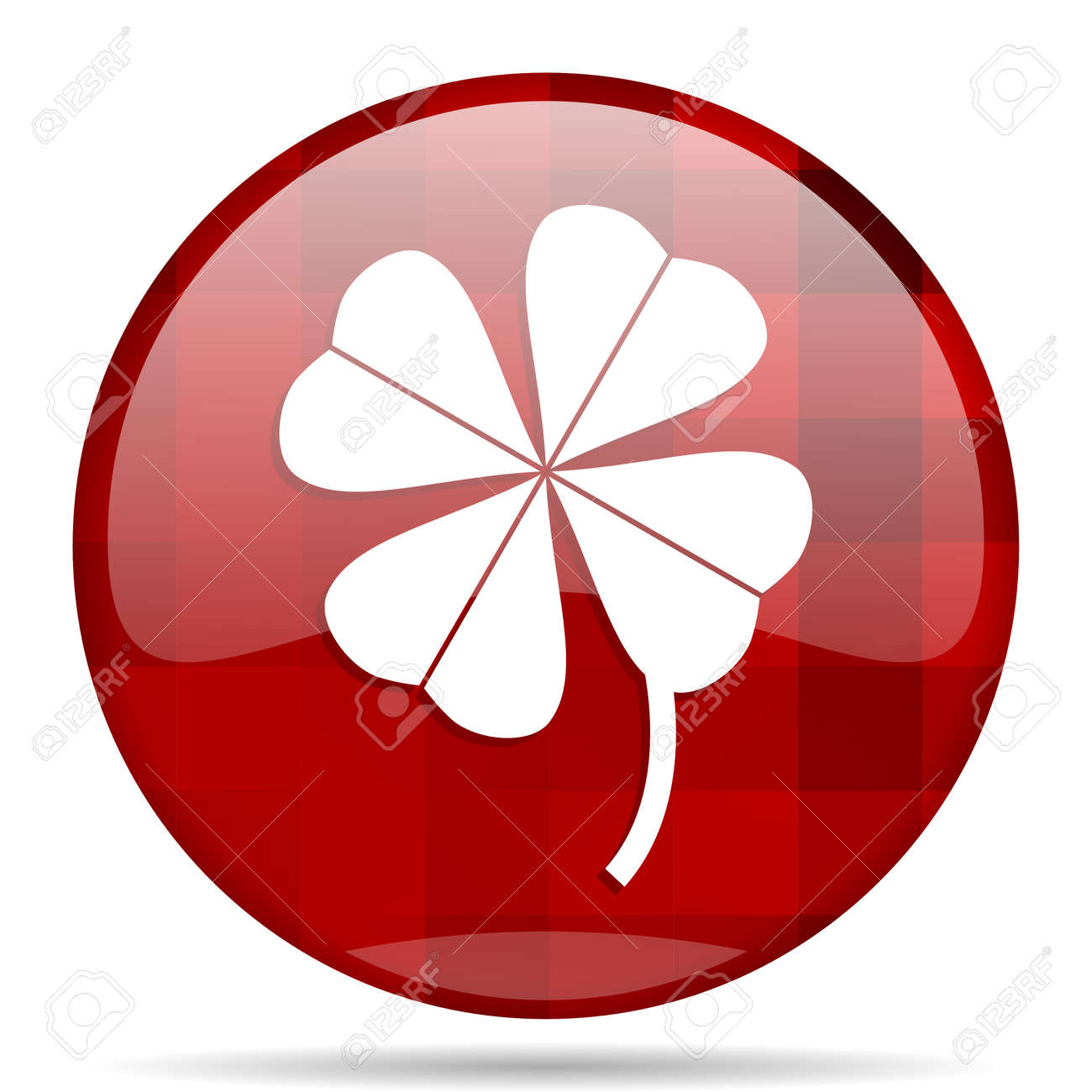 四つ葉のクローバー赤丸い光沢のあるモダンなデザインの Web アイコン の写真素材 画像素材 Image