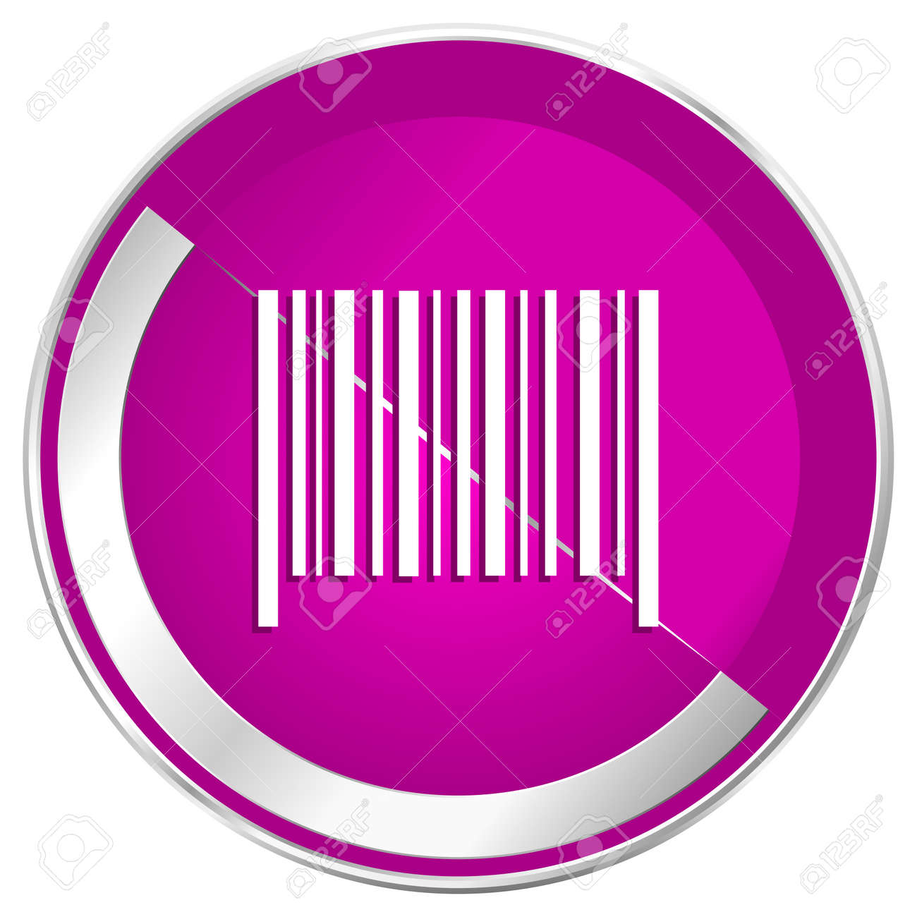 バーコード Web デザイン紫銀金属枠インターネット アイコン の写真素材 画像素材 Image