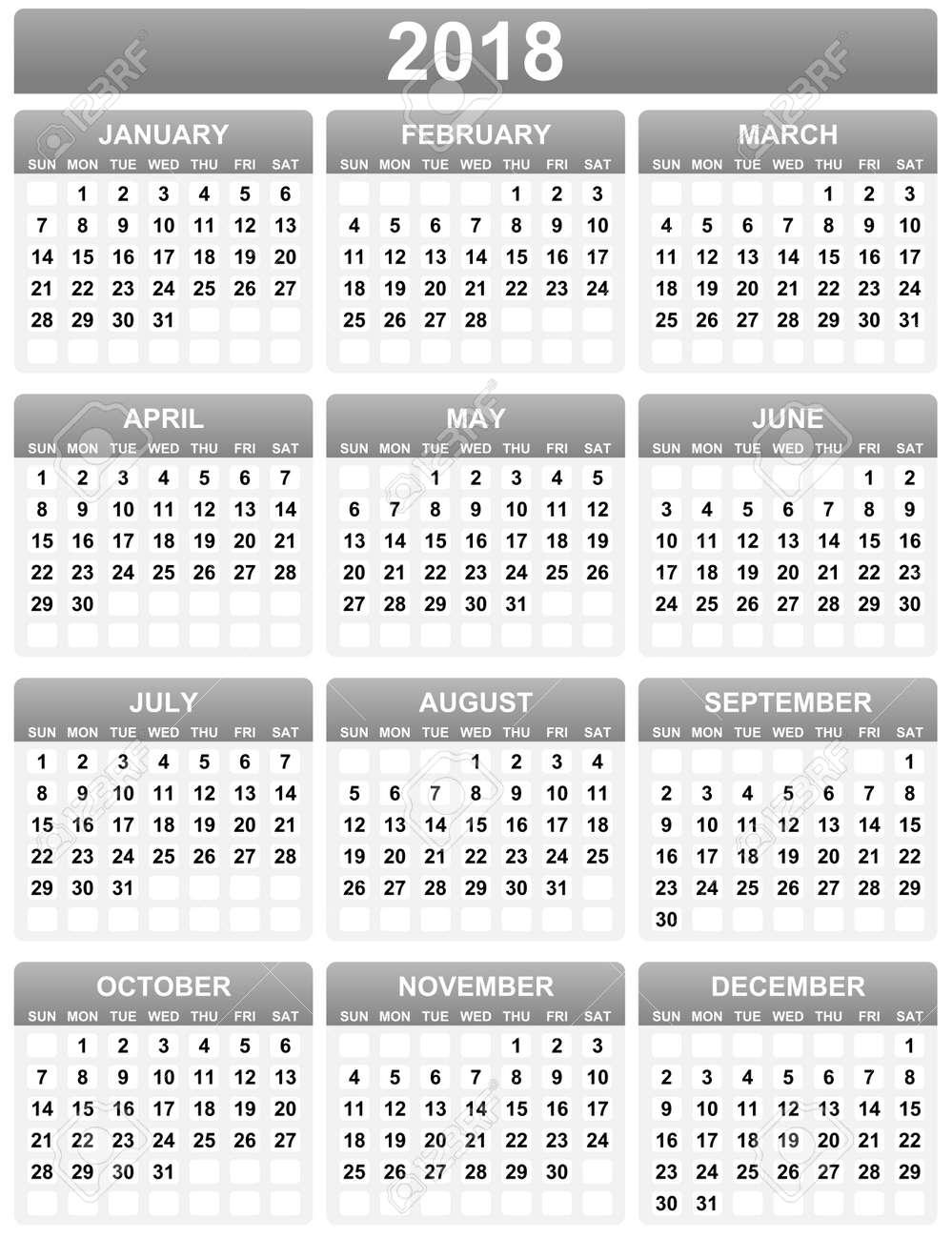 horizontal calendar template