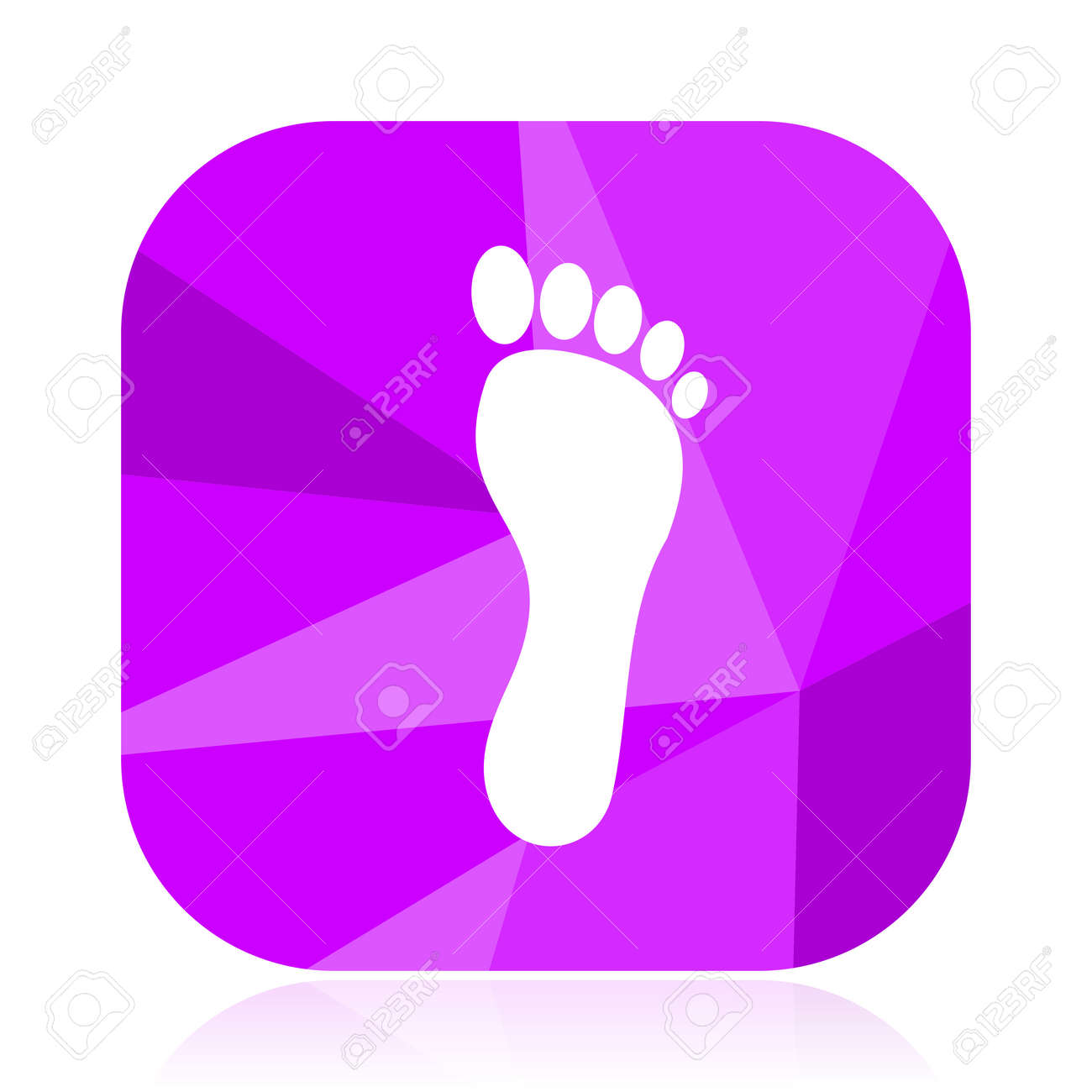 Foot violet square vector web icon. Internet design and webdesign button. Mobile application sign on white background. - 103060113 Foot violet square vector web icon. Internet design and webdesign button. Mobile application sign on white background. - 103060113