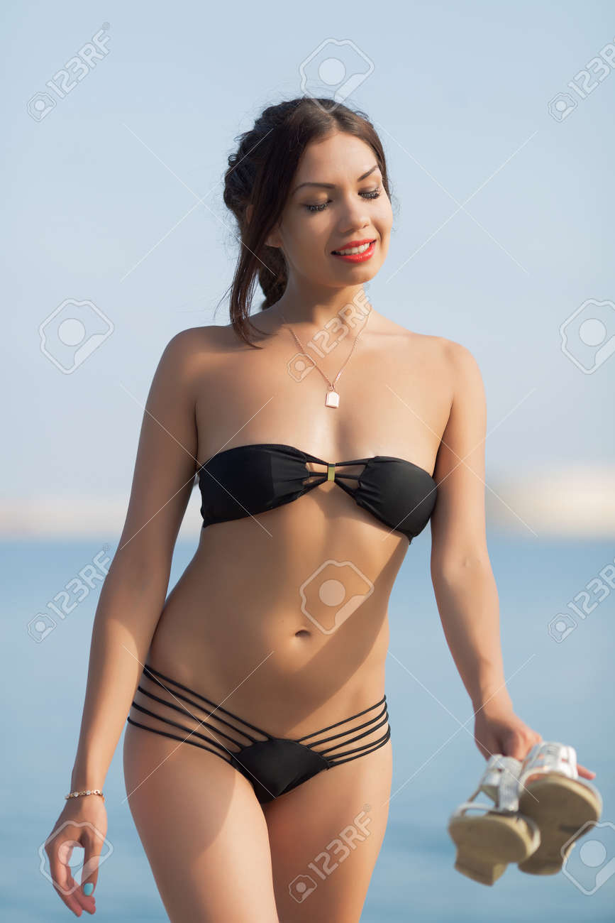 Woman In Black Bikini Woman In Black Bikini