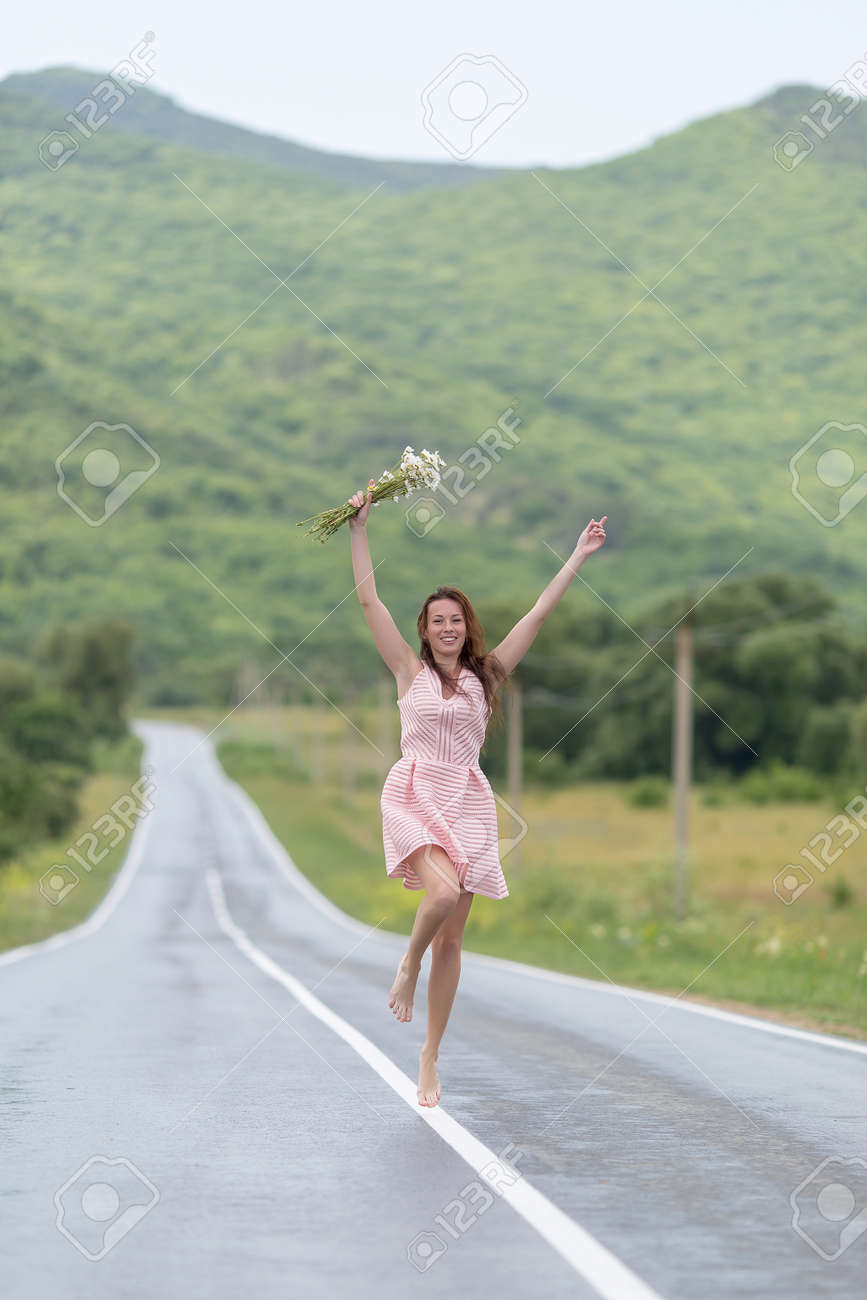 running barefoot on road