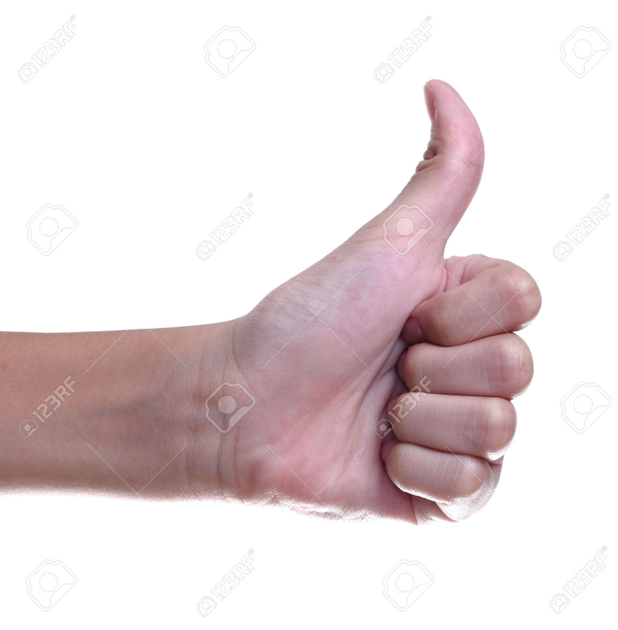 Daumen Hoch Zeichen Gegen Weissen Hintergrund Lizenzfreie Fotos Bilder Und Stock Fotografie Image 29265702