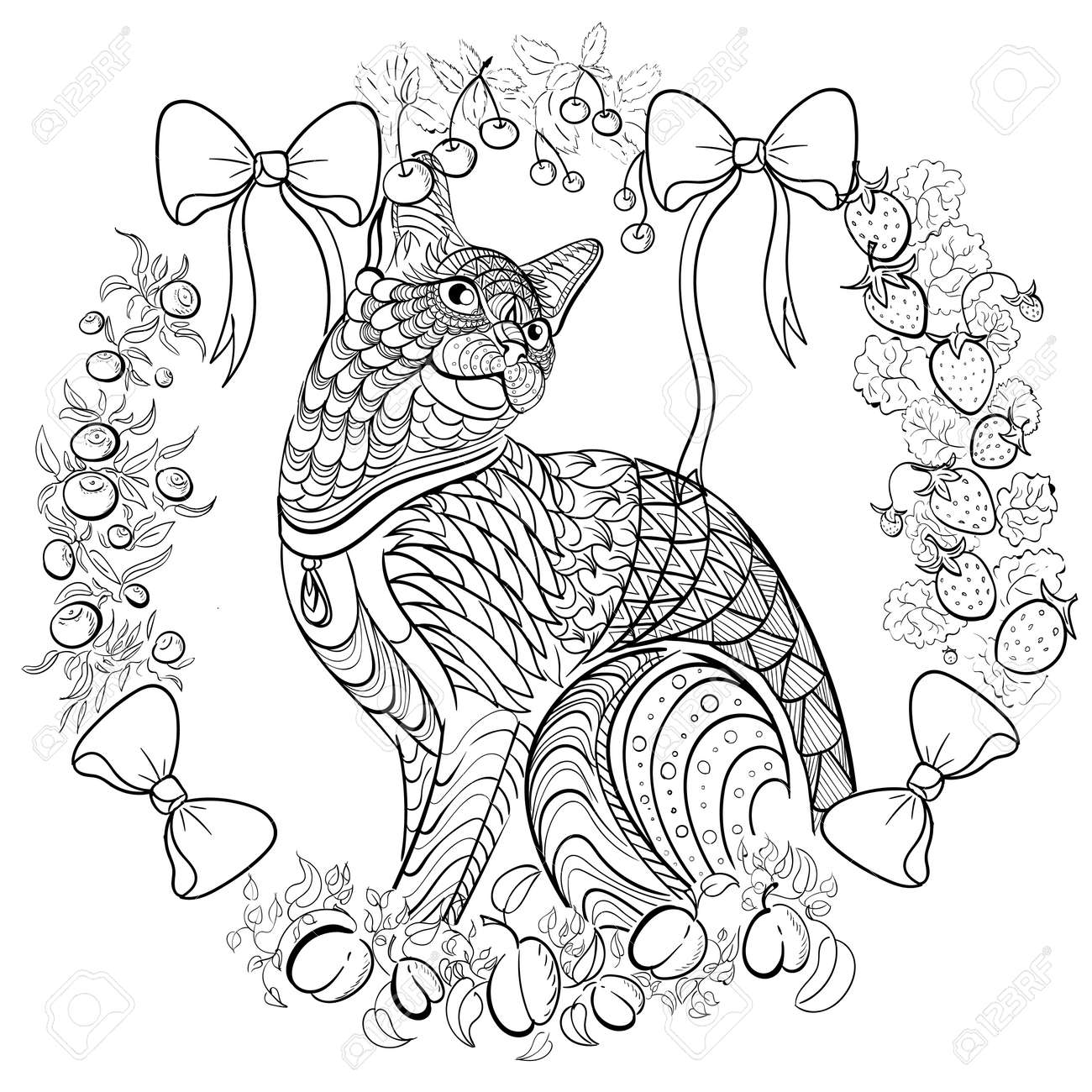 手描画されたインクのパターン 大人のための塗り絵 のイラスト素材 ベクタ Image 58127111