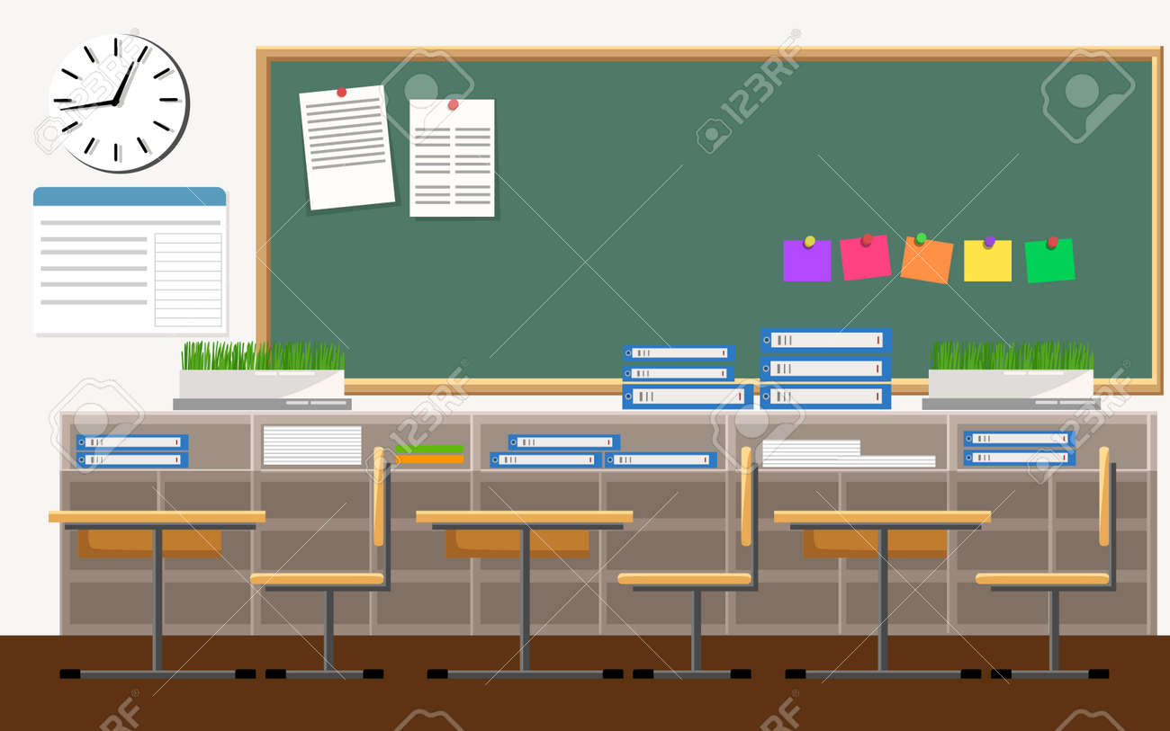 classroom with chalkboard