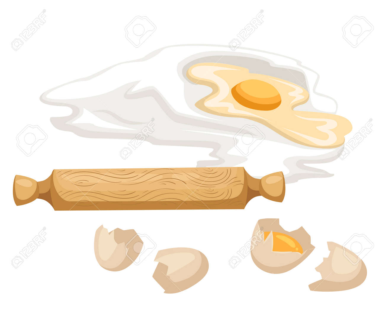 Illustrazione Vettoriale Di Cottura. Utensili Da Cucina. Cibo ... Illustrazione Vettoriale Di Cottura. Utensili Da Cucina. Cibo ...