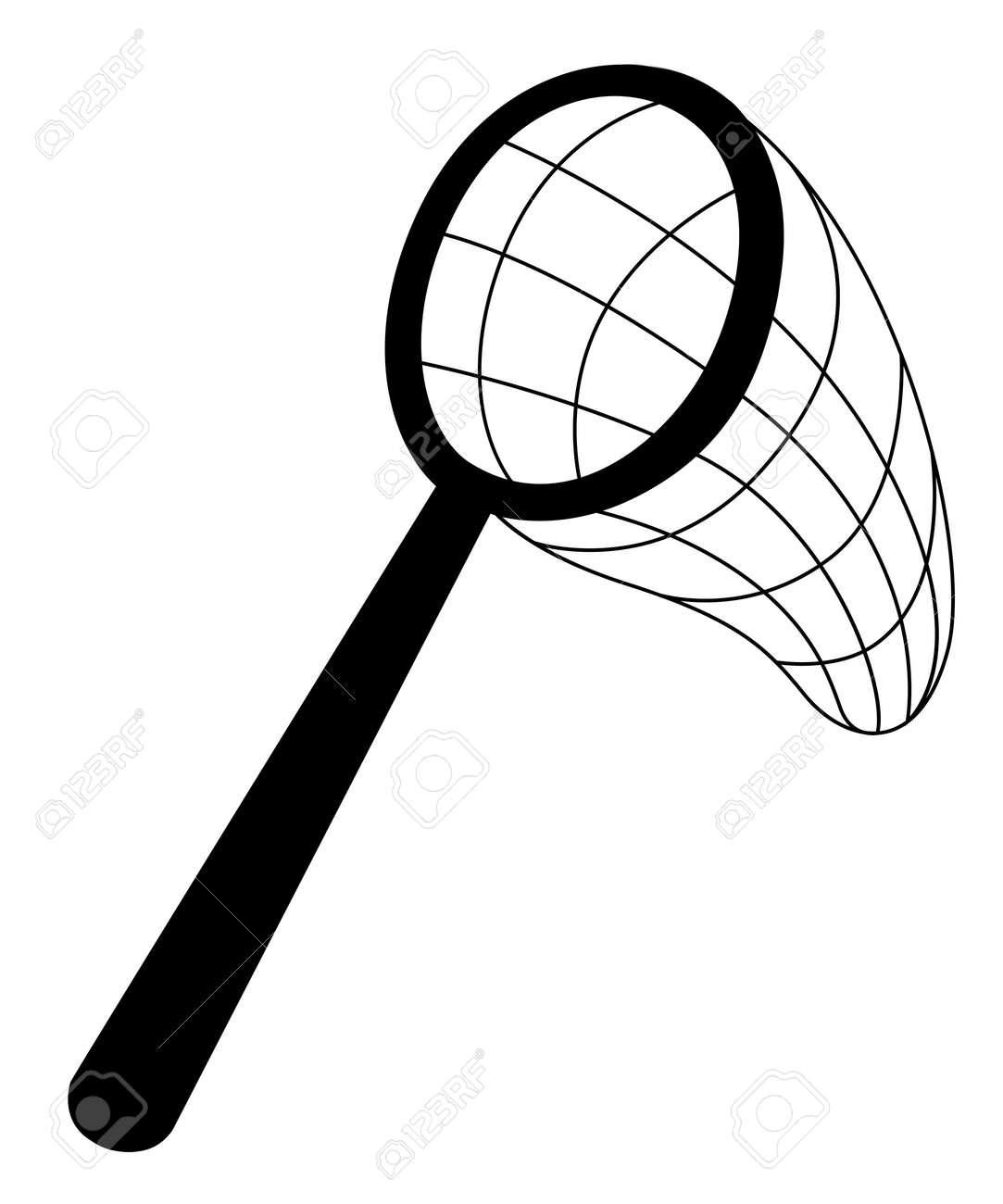 Black Silhouette Butterfly Net Classic Net Design Wooden Handle