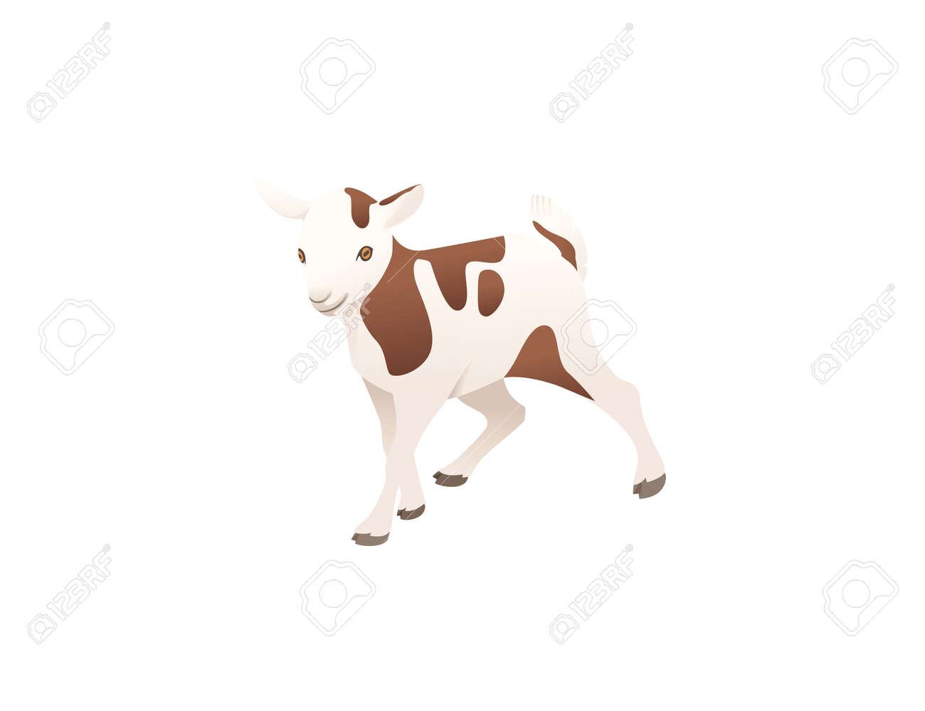 Cute adult white goat farm animal cartoon animal design vector illustration isolated on white background - 168754765 Cute adult white goat farm animal cartoon animal design vector illustration isolated on white background - 168754765