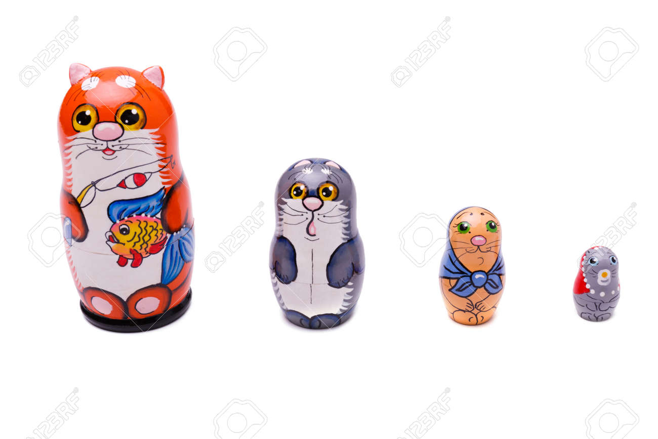 cat russian nesting dolls