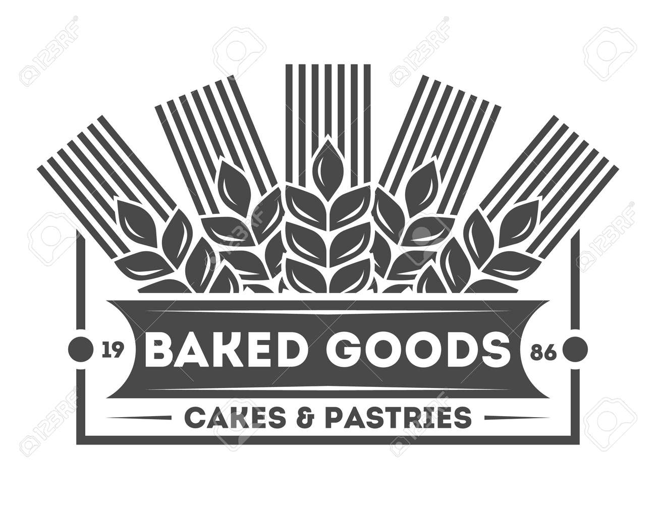 Bakery Shop Vintage Isolated Label Vector Bread And Cake House