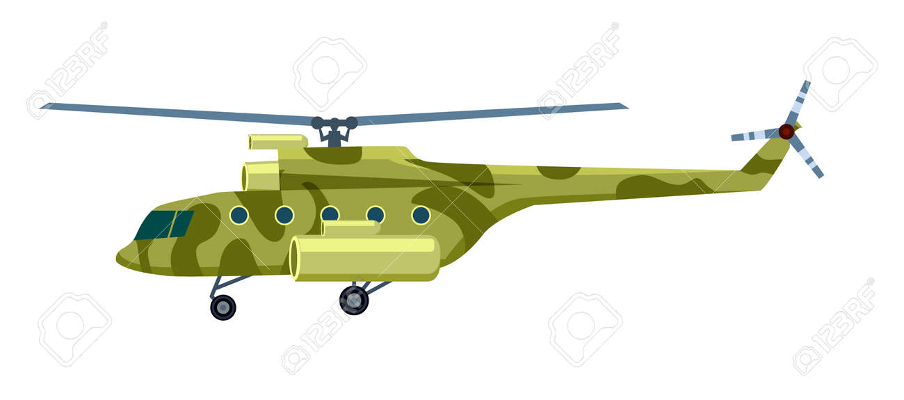 軍用ヘリコプター分離ベクトル アイコン のイラスト素材 ベクタ Image