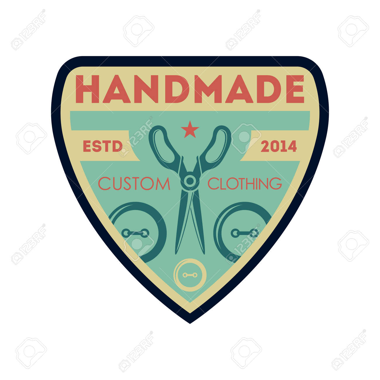 Handmade Custom Clothing Vintage Isolated Label Tailor Shop