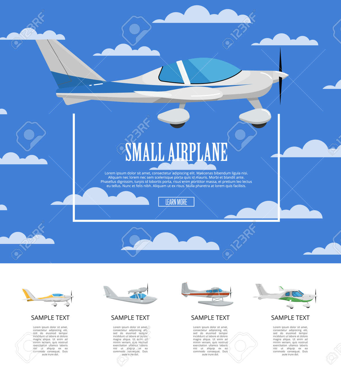 プロペラ機付き小型飛行機のポスター 曇り青空のサイドビュースポーティな平面 快適な航空輸送 パイロットアカデミー広告 商業小型航空ベクトルイラスト の イラスト素材 ベクタ Image プロペラ機付き小型飛行機のポスター 曇り青空のサイドビュースポーティな平面 快適な航空輸送 パイロットアカデミー広告 商業小型航空ベクトルイラスト の イラスト素材 ベクタ Image