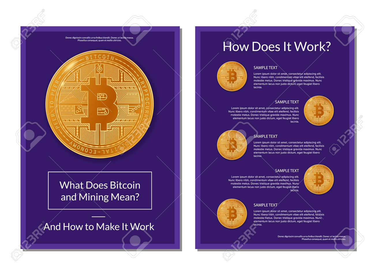 비트 코인 정보에 관한 전단지 디자인 로열티 무료 사진, 그림, 이미지 그리고 스톡포토그래피. Image 97629610