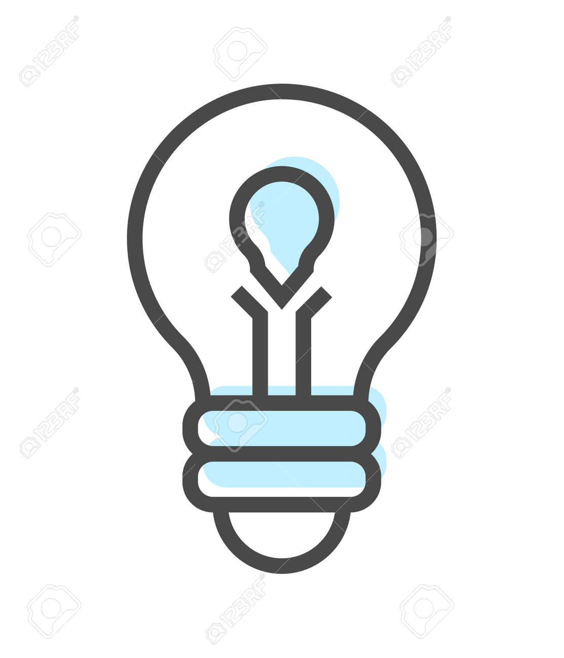 Artificial intelligence icon with lamp symbol Stock Photo - 99540206