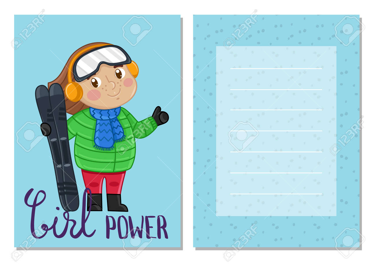 Girl Power Kids Postcard Template Stock Photo, Picture And Royalty Within Postcard Template For Kids