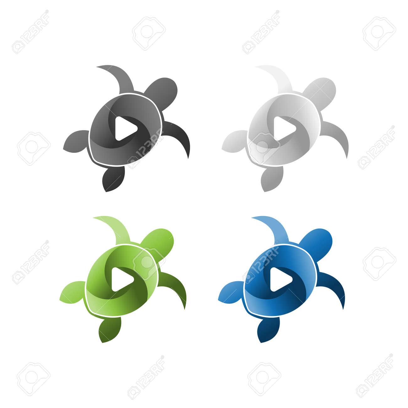sea turtle logo template icon design elements black and white sea turtle template