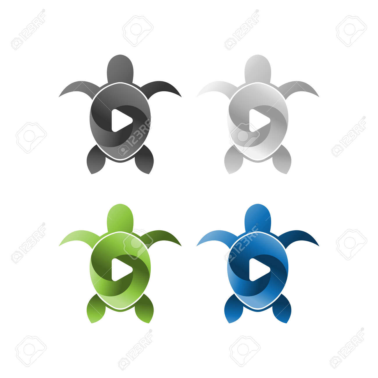 sea turtle logo template icon design elements black and white sea turtle template