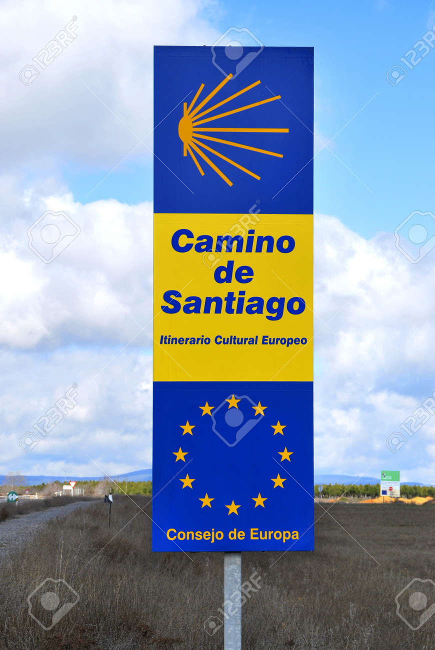 Road Sign In Camino De Santiago European Cultural Itinerary Pilgrimage Route To The Cathedral Of Santiago De Compostela Stock Photo Picture And Royalty Free Image Image 1476