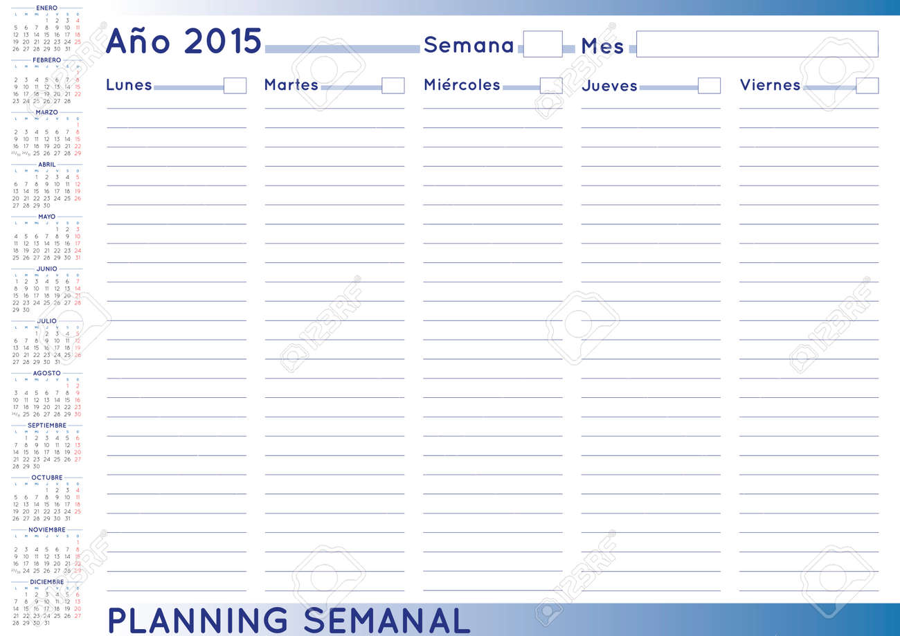 2015 weekly planner spanish calendar for year 2015 week starts weekly calendars 2015
