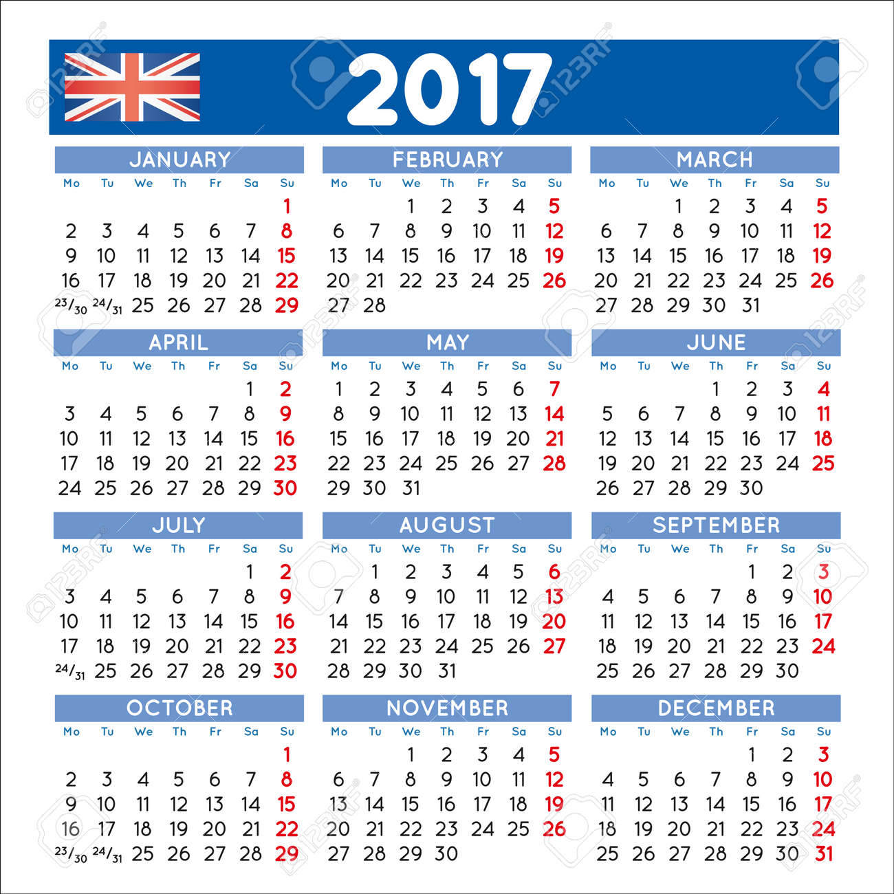 エレガントな 17年平方カレンダー英国英語です 17 年のカレンダーです カレンダーの 17 年 ファイルを簡単に編集および適用 のイラスト素材 ベクタ Image