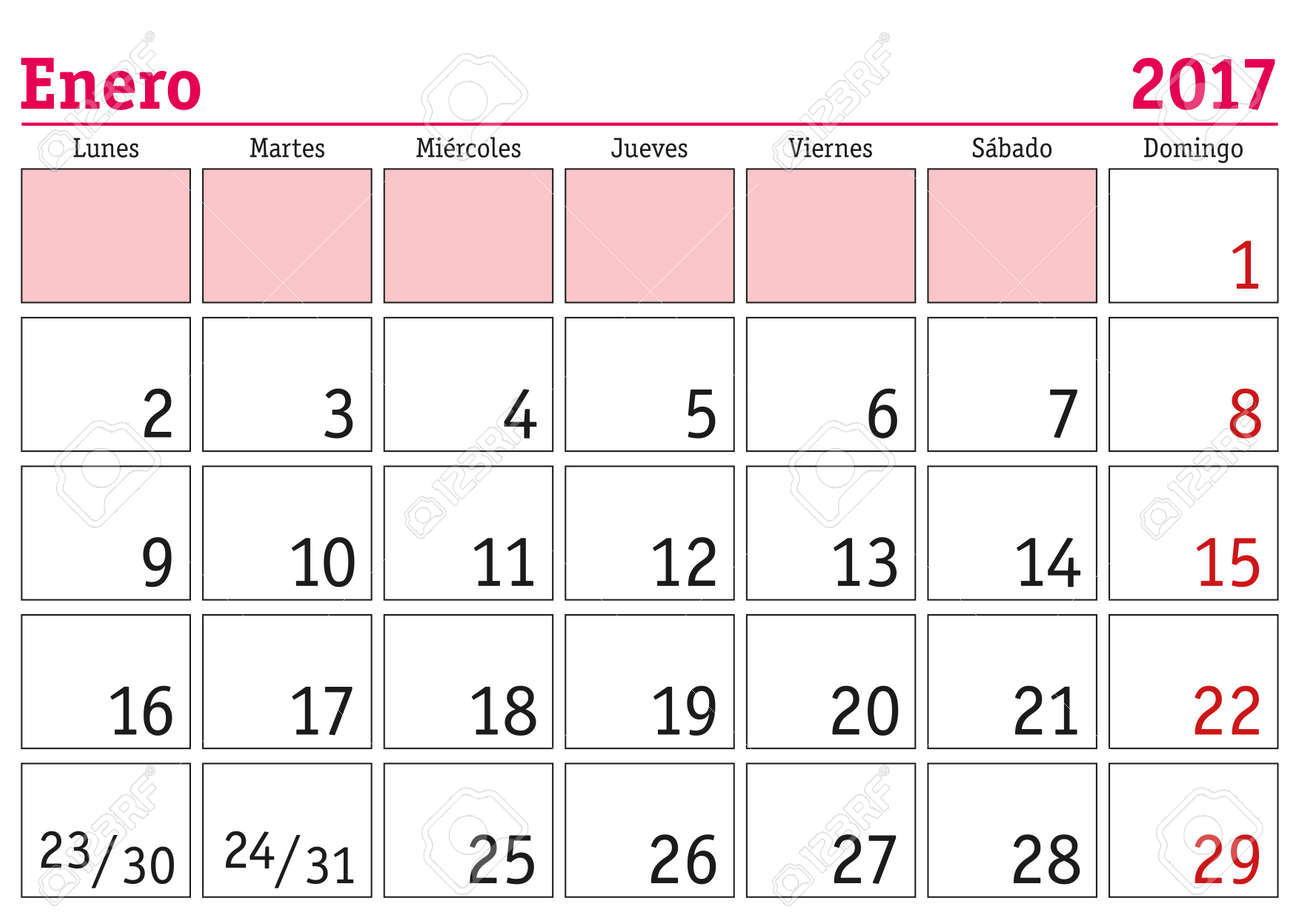 month of january calendar