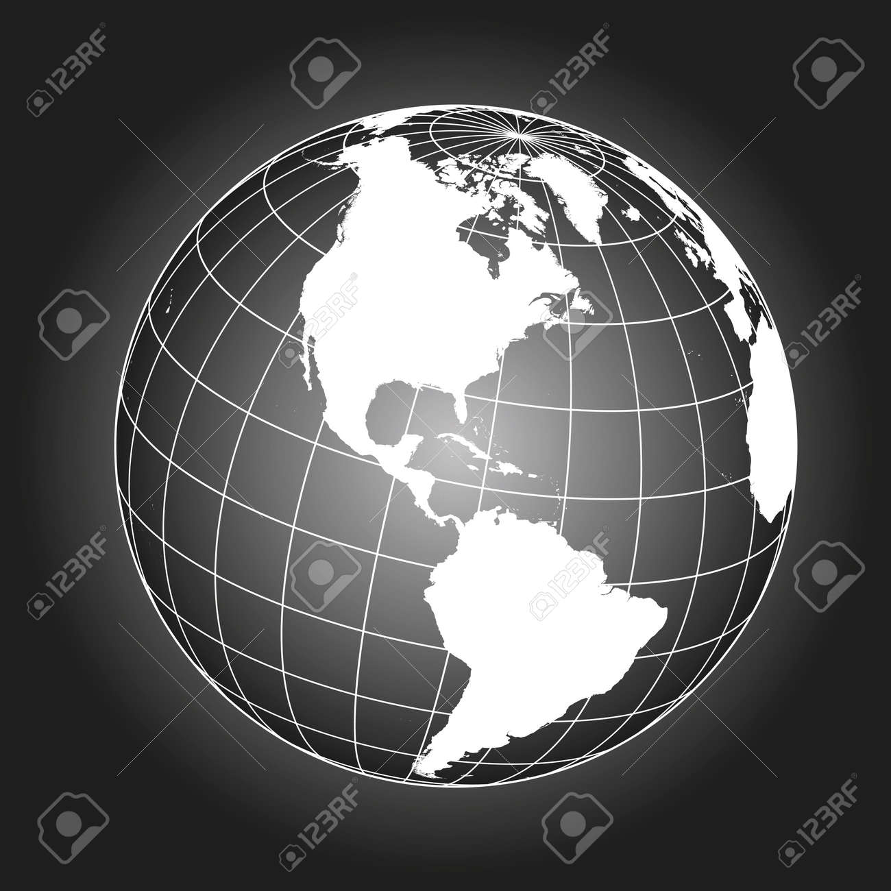 Carte De L Amerique Du Nord Europe Groenland Pole Nord Amerique Du Sud Globe Terrestre Carte Du Monde Elements De Cette Image Fournis Par La Nasa Clip Art Libres De Droits Vecteurs