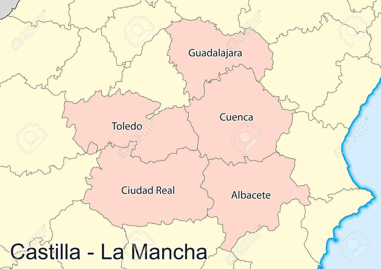 La mancha spain map