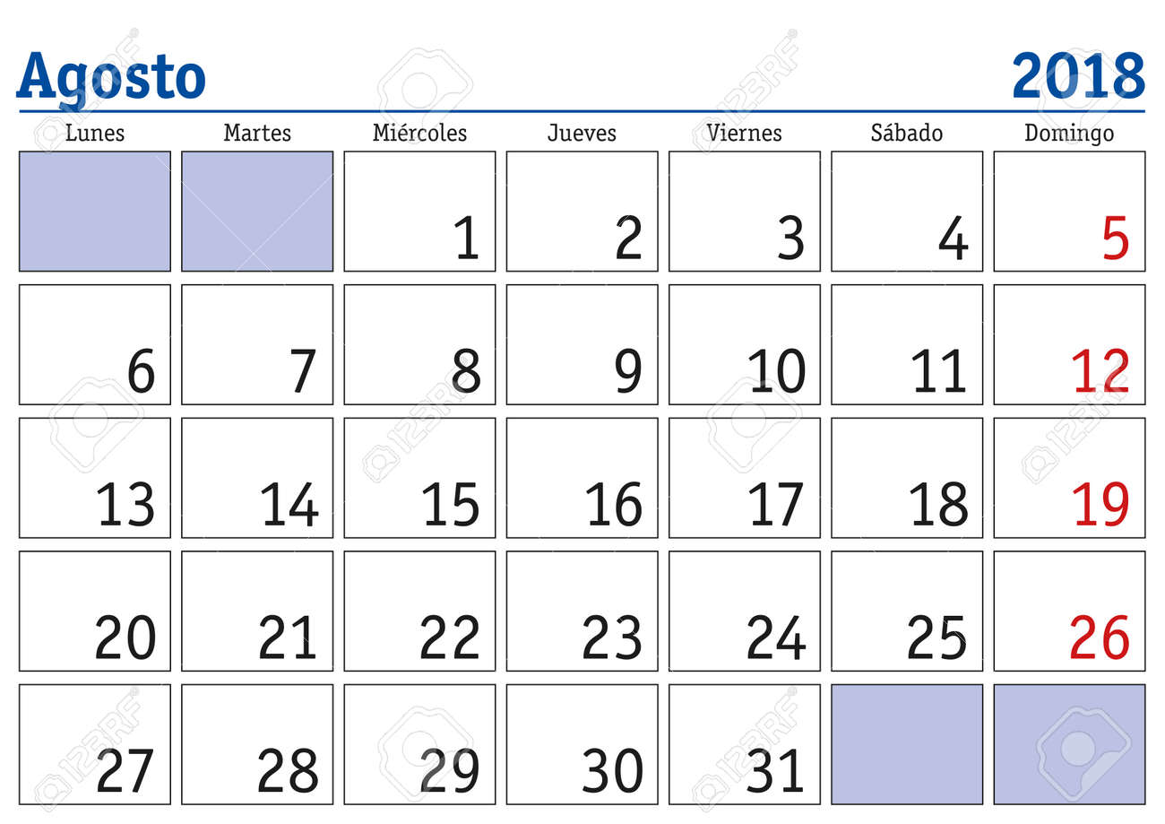 free calendar 2018 august
