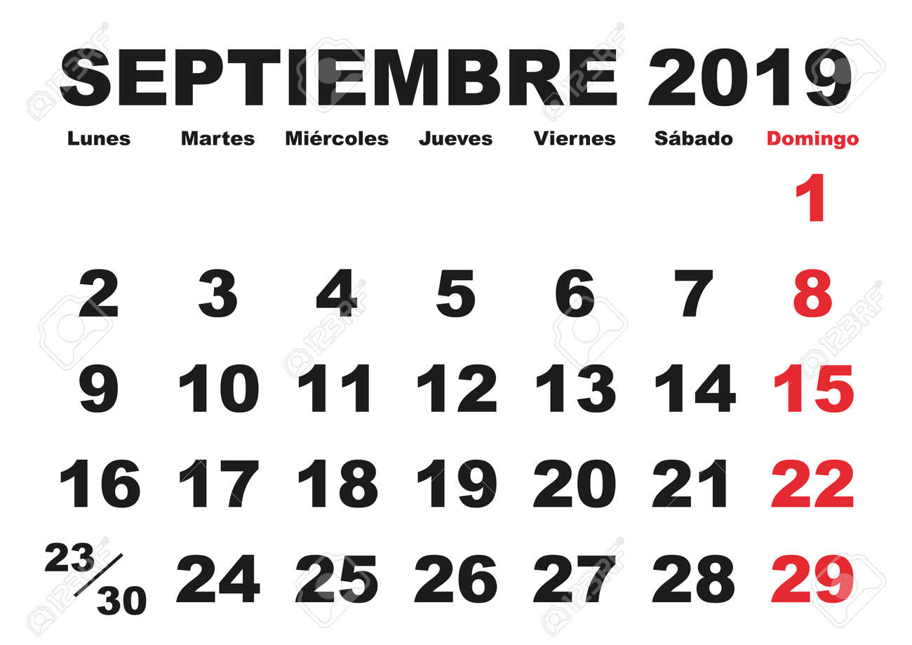 september month in a year 2019 wall calendar in spanish septiembre a year calender