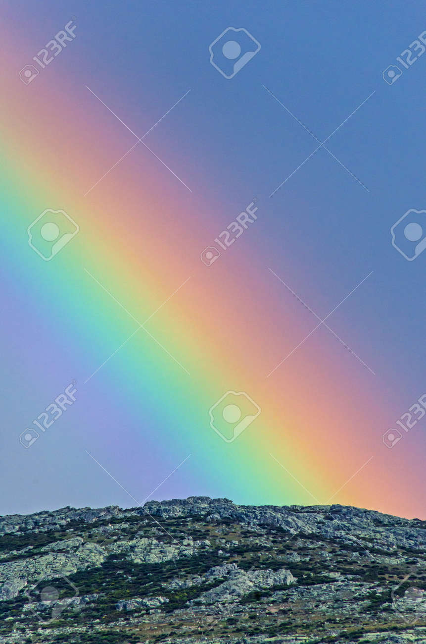 Real Rainbow Over The Mountains After Storm Arco Iris Or Arcoiris Stock Photo Picture And Royalty Free Image Image 102794801