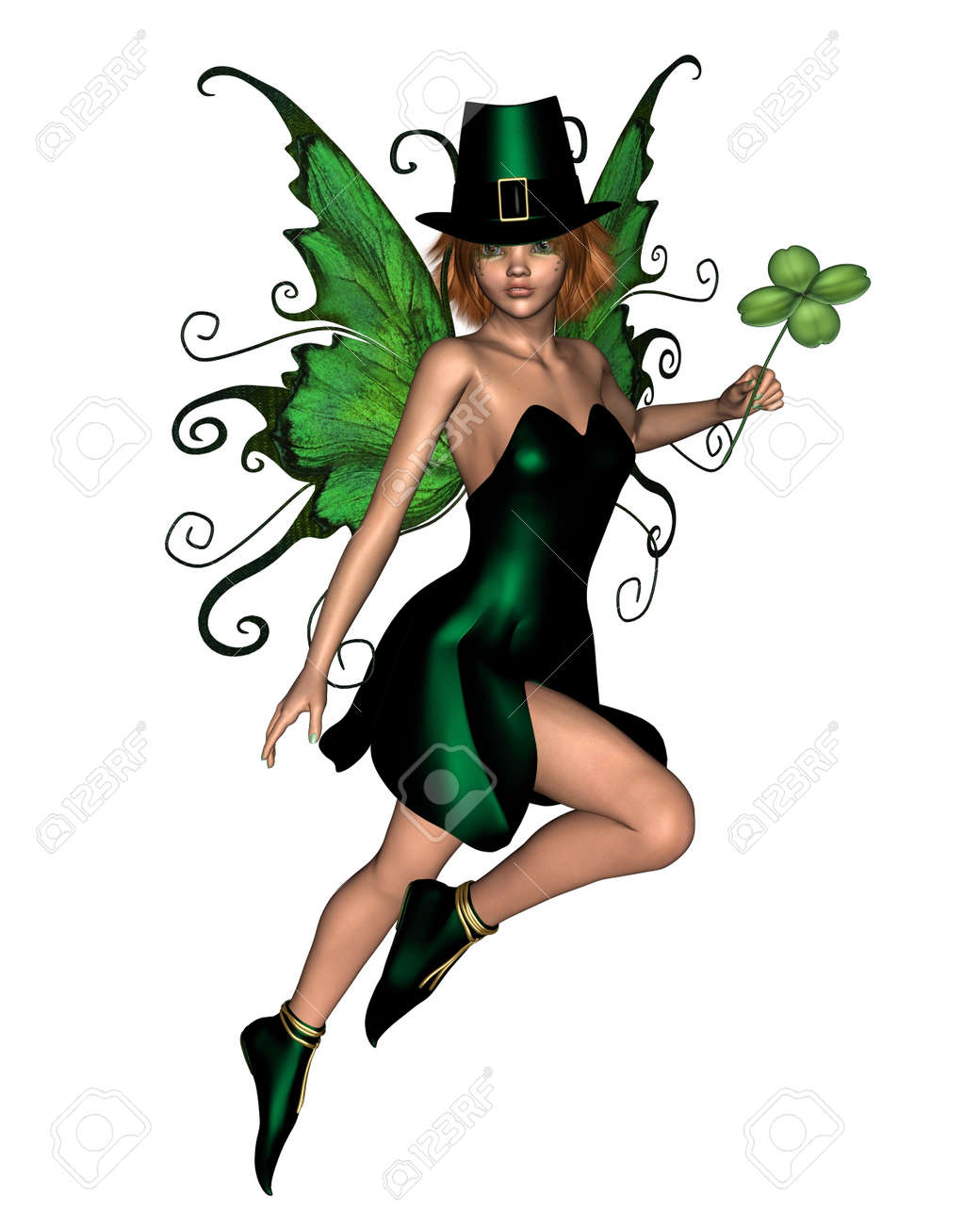 St Patricks Day Leprechaun Fairy Pixie Lucky Green Wings Saint Pats Fancy Dress